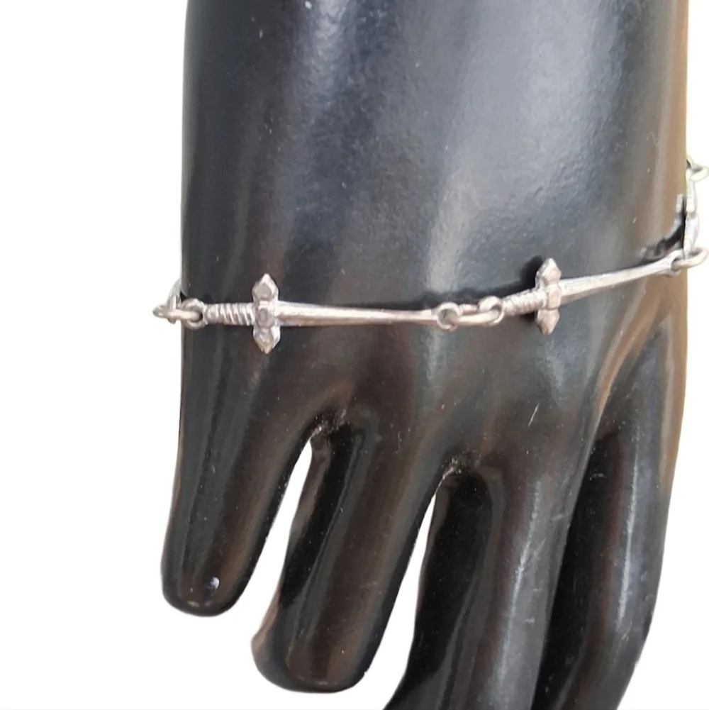 925 Silver Medieval Dagger Chain Link Bracelet Unique Statement Piece